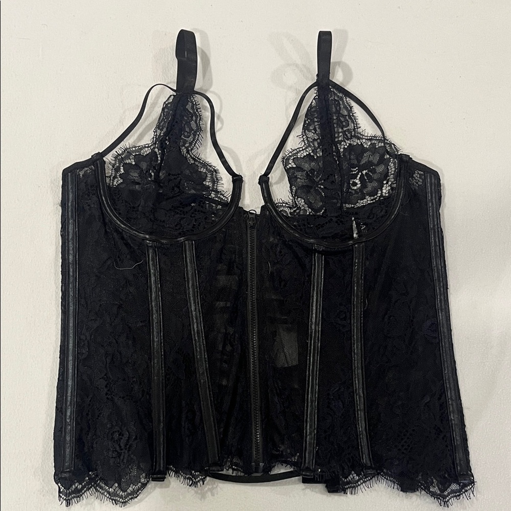 Black Lace Bustier Corset Top - Women Intimates & Sleepwear